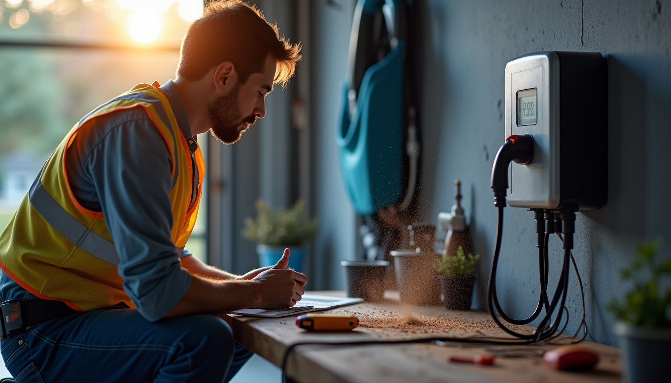 Intervention d'un électricien IRVE certifié lors de l'installation d'une borne de recharge électrique
