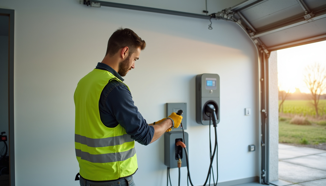 Intervention d’un technicien qualifié lors de l’installation d’une borne de recharge à Eurre