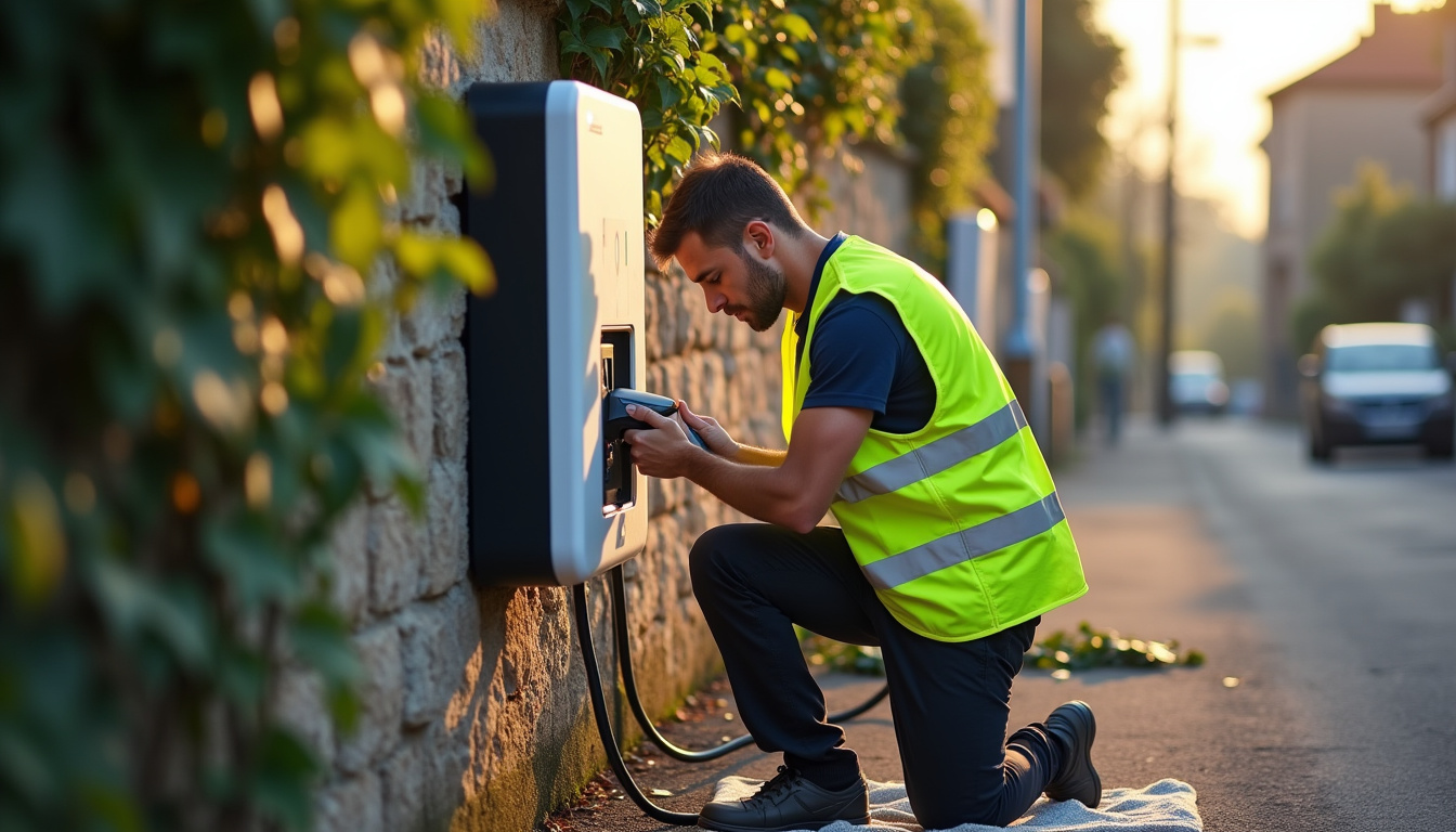 Maintenance d'une borne de recharge électrique à Montpon-Ménestérol