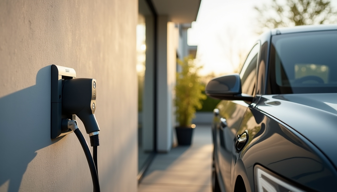 Modèle de prise renforcée Green'Up de Legrand utilisée pour la recharge d'une voiture électrique à Thionville