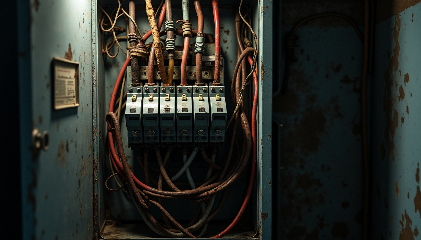 Photographie illustrant une installation électrique non conforme: tableau électrique surchargé, câblage inadapté