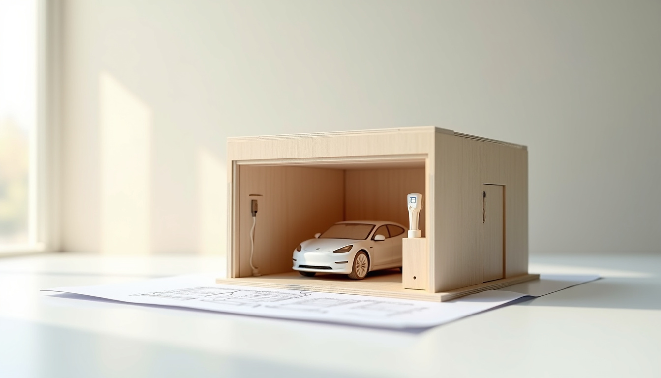 Plan d'installation d'une borne de recharge électrique dans un garage
