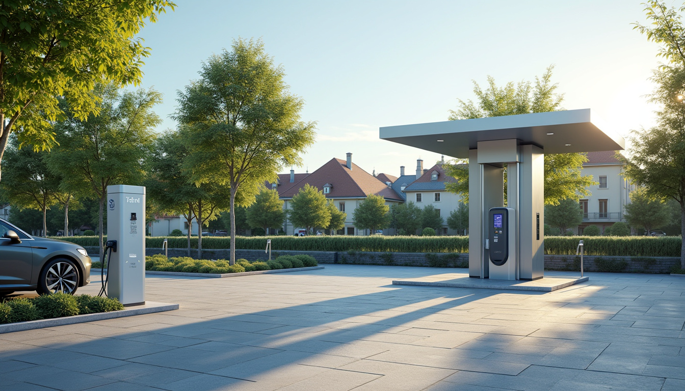 Station de recharge MOBIVE sur un parking public à Sainte-Livrade-sur-Lot
