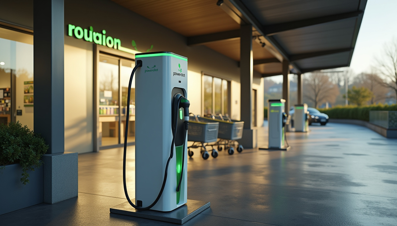 Station de recharge Powerdot située au Supermarché Match à Avesnelles