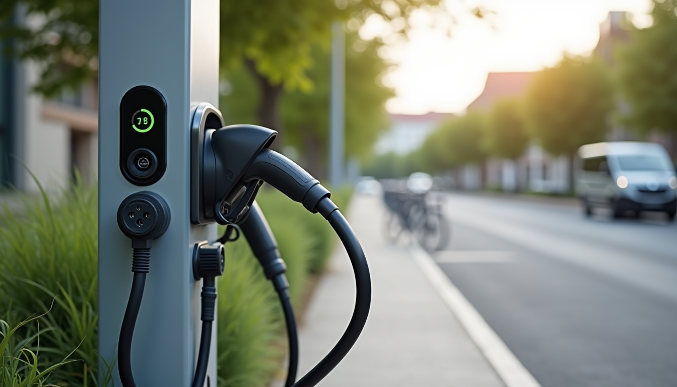 Station de recharge publique à Martigné-sur-Mayenne équipée de prises Type 2 et Schuko