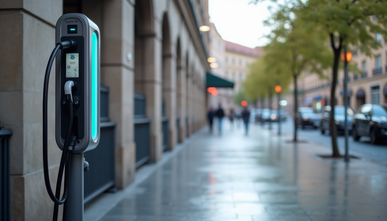 Station de recharge publique située en centre-ville de Gaillard