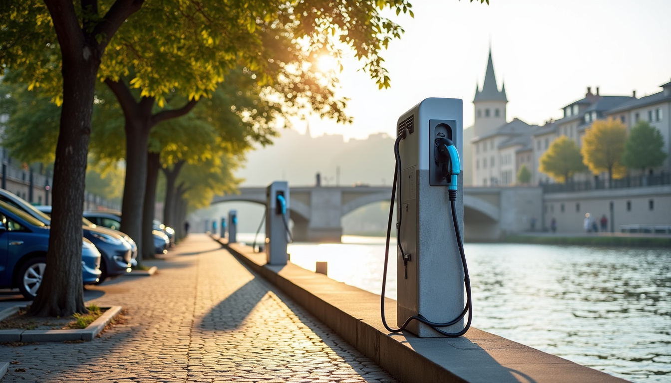 Station de recharge publique située sur le quai Anatole France à La Voulte-sur-Rhône