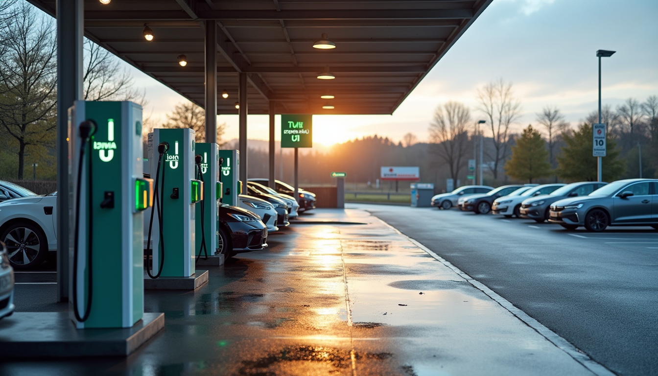 Station de recharge publique Super U à Rouillac équipée de plusieurs bornes IZIVIA