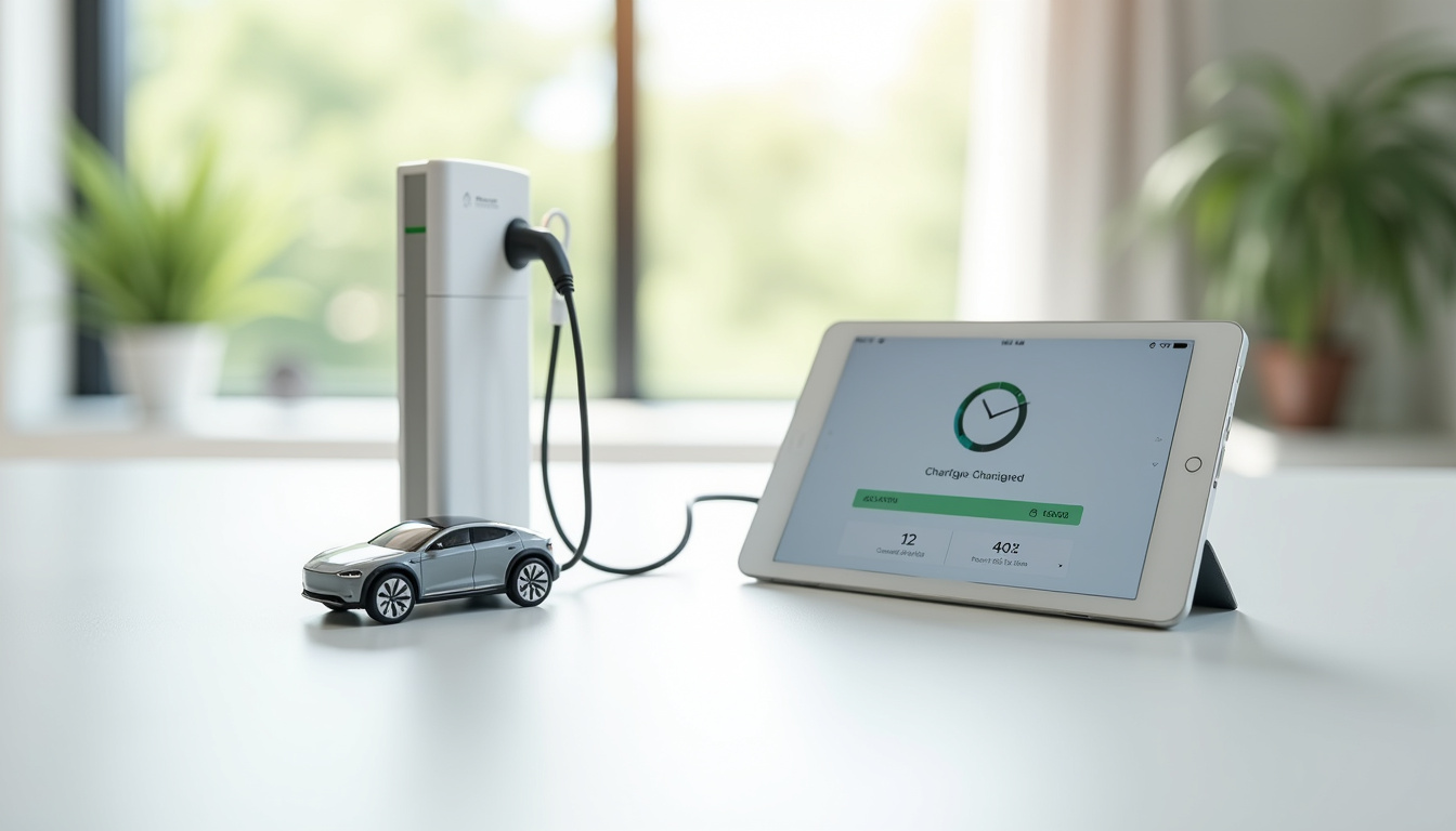 Tableau de bord d'une borne de recharge connectée montrant les heures de charge programmées