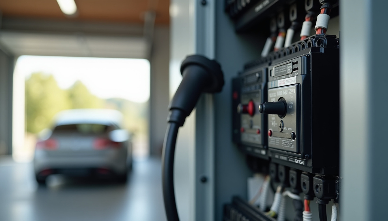 Tableau électrique avec installation d'un disjoncteur dédié pour borne de recharge à Camblain-Châtelain