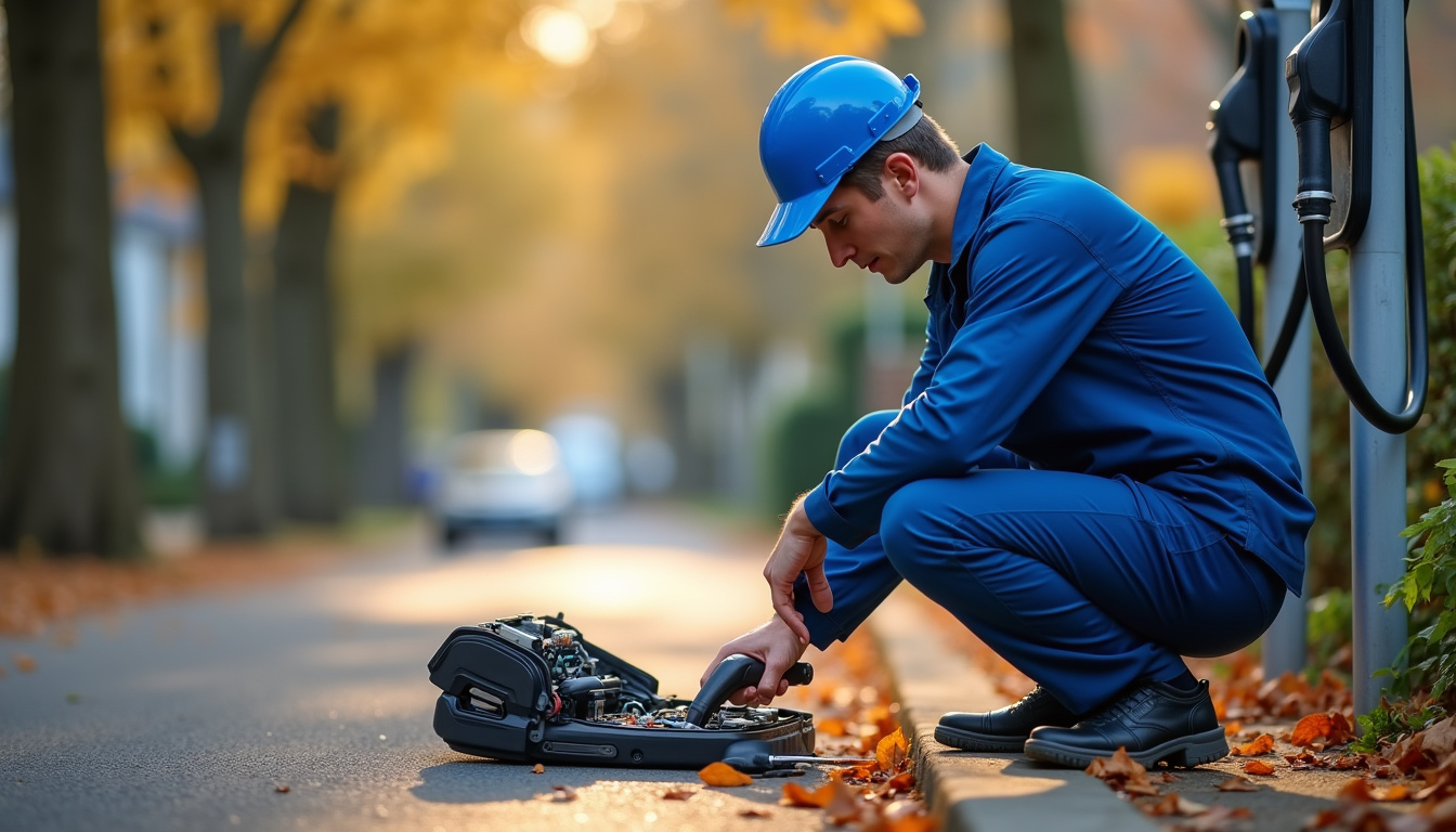 Technicien en maintenance d'une borne de recharge électrique à Bouloire