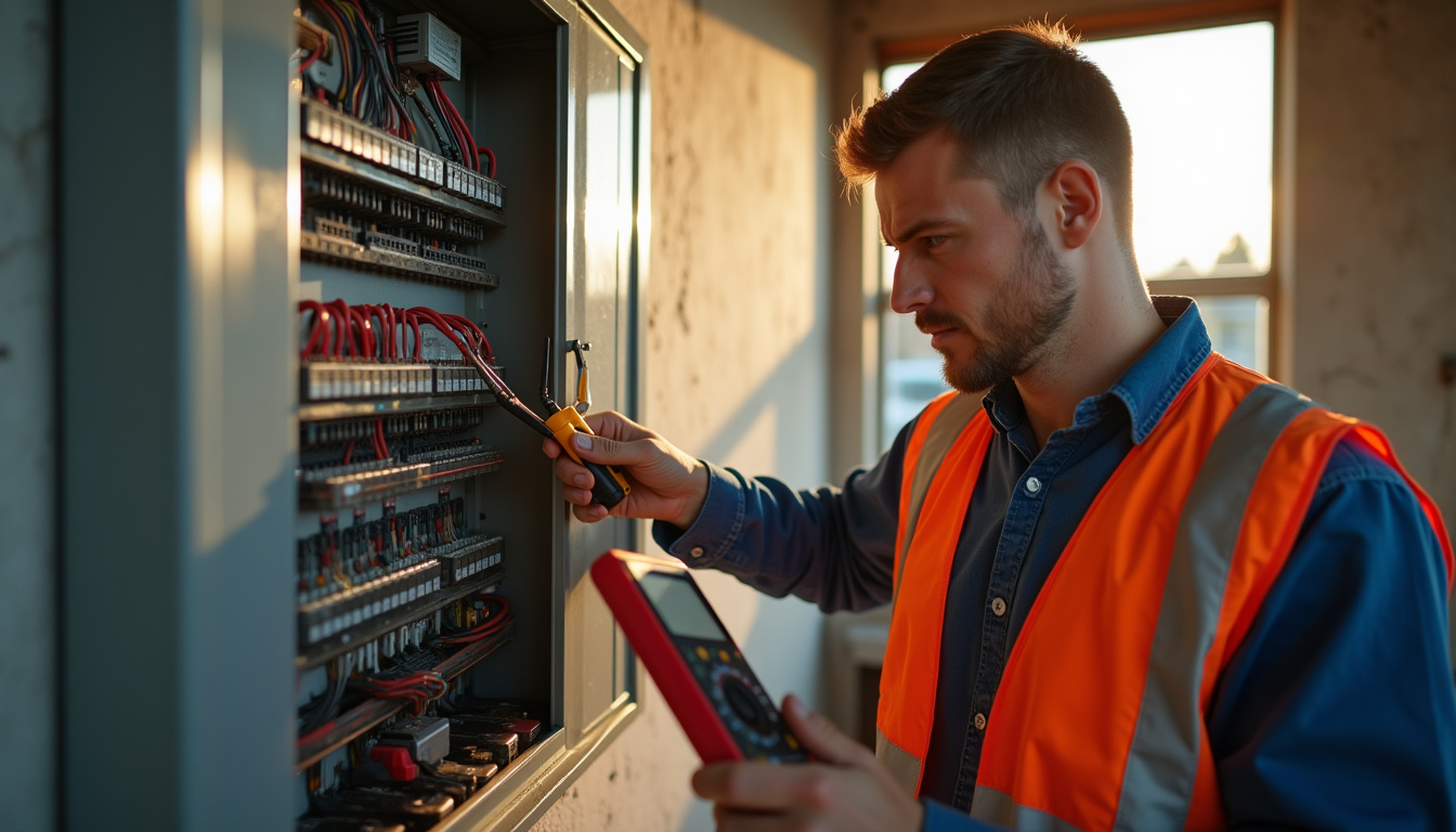 Technicien en train de réaliser un diagnostic électrique pour l'installation d'une borne de recharge à Pineuilh