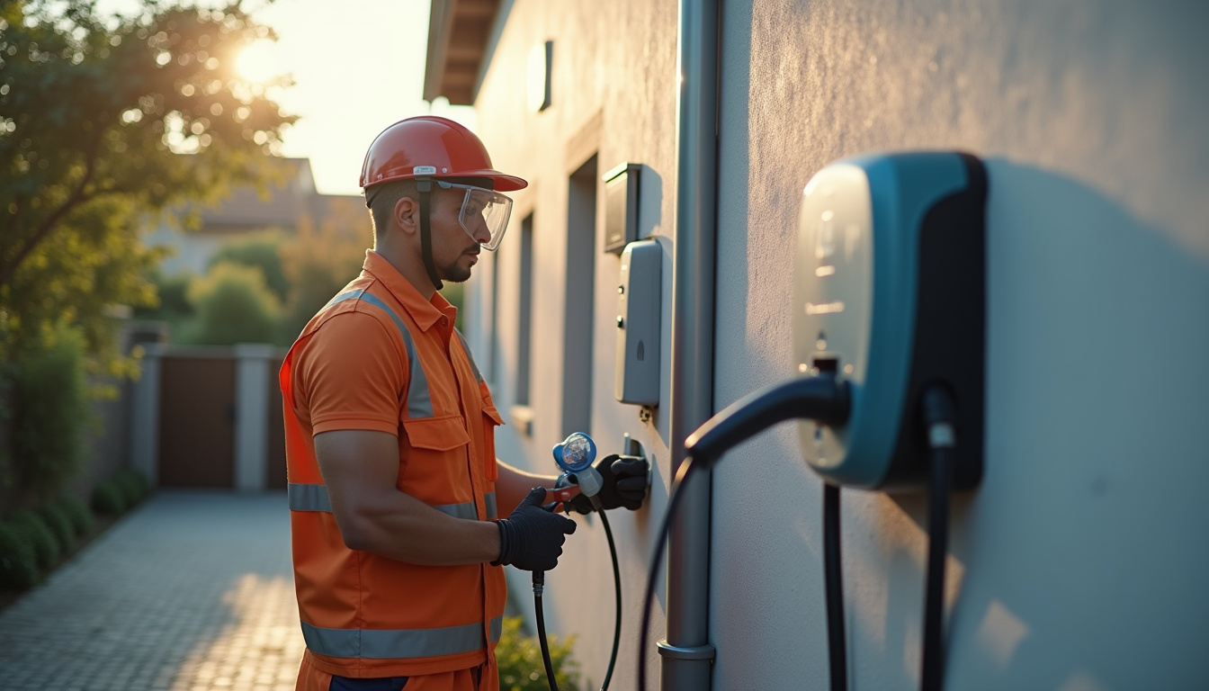 Technicien IRVE en train de réaliser un diagnostic électrique avant installation à Carnoules