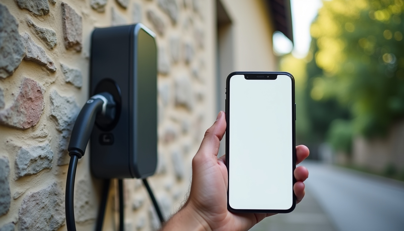 Utilisation d’une application mobile pour contrôler une borne électrique connectée à Saint-Laurent-d’Agny