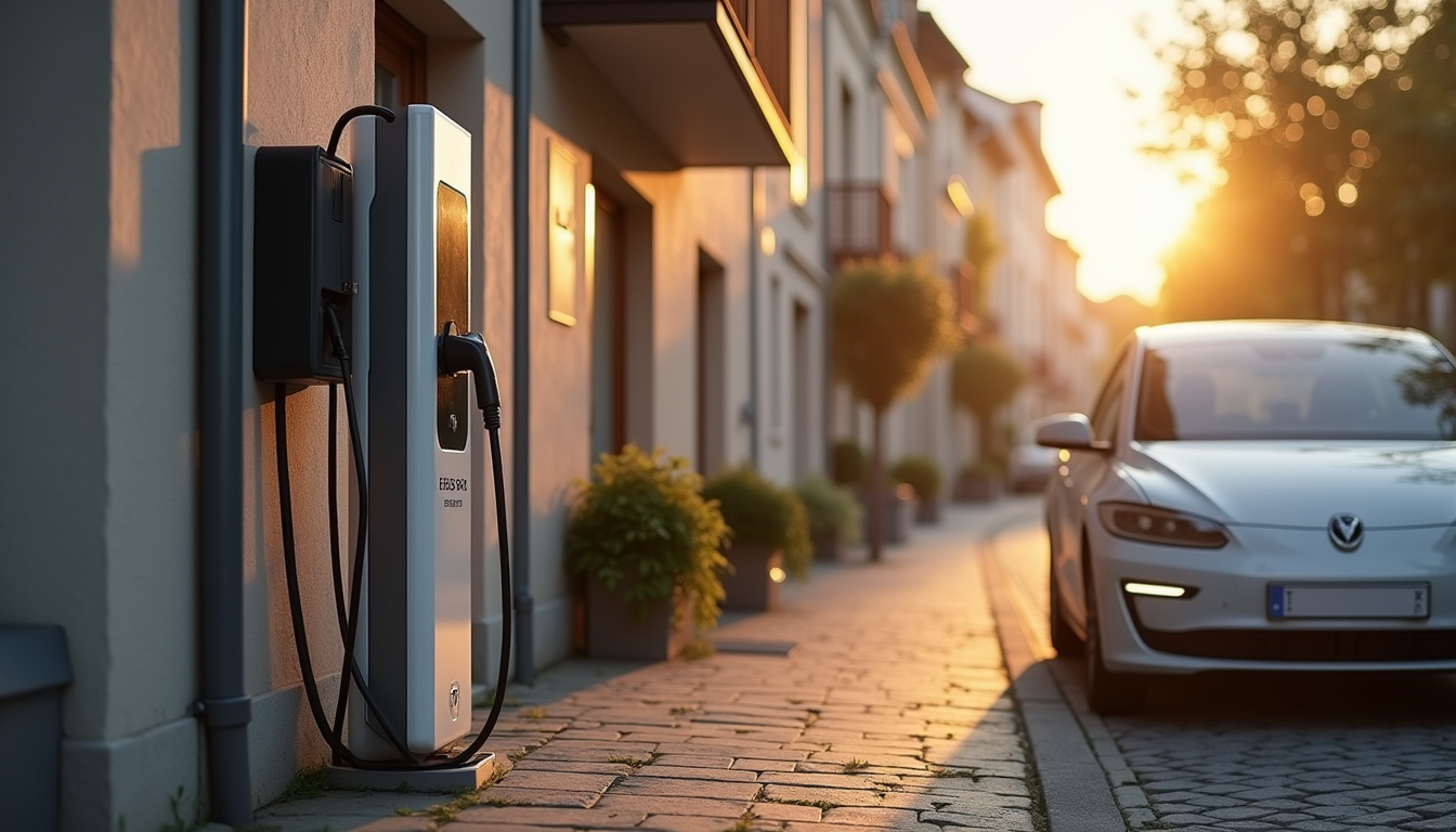Ville de Nogent-sur-Seine avec une borne de recharge installée près d'un immeuble